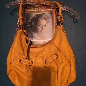 b. makowsky Yellow Leather Hobo Bag